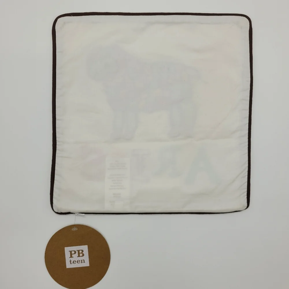 Pottery Barn PB Teen Aries Embroidered Pillow Cover 12x12 Astrology Ram NEW